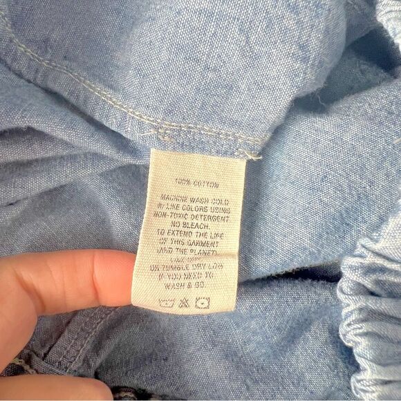 Alex Mill Riley Wide Leg Chambray Pull-On Pants 100% Cotton Small - Picture 6 of 8